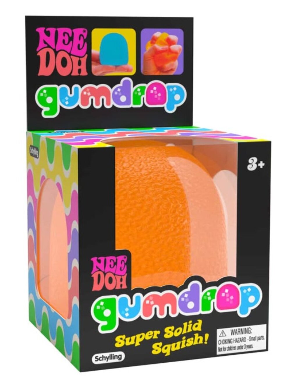 NeeDoh Gumdrop Super Solid Squish Fidget Toy - Orange - Sealed in Box :)!